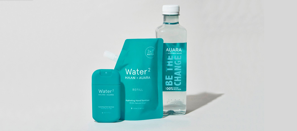Las botellas de AUARA son 100% de plástico reciclado y reciclable