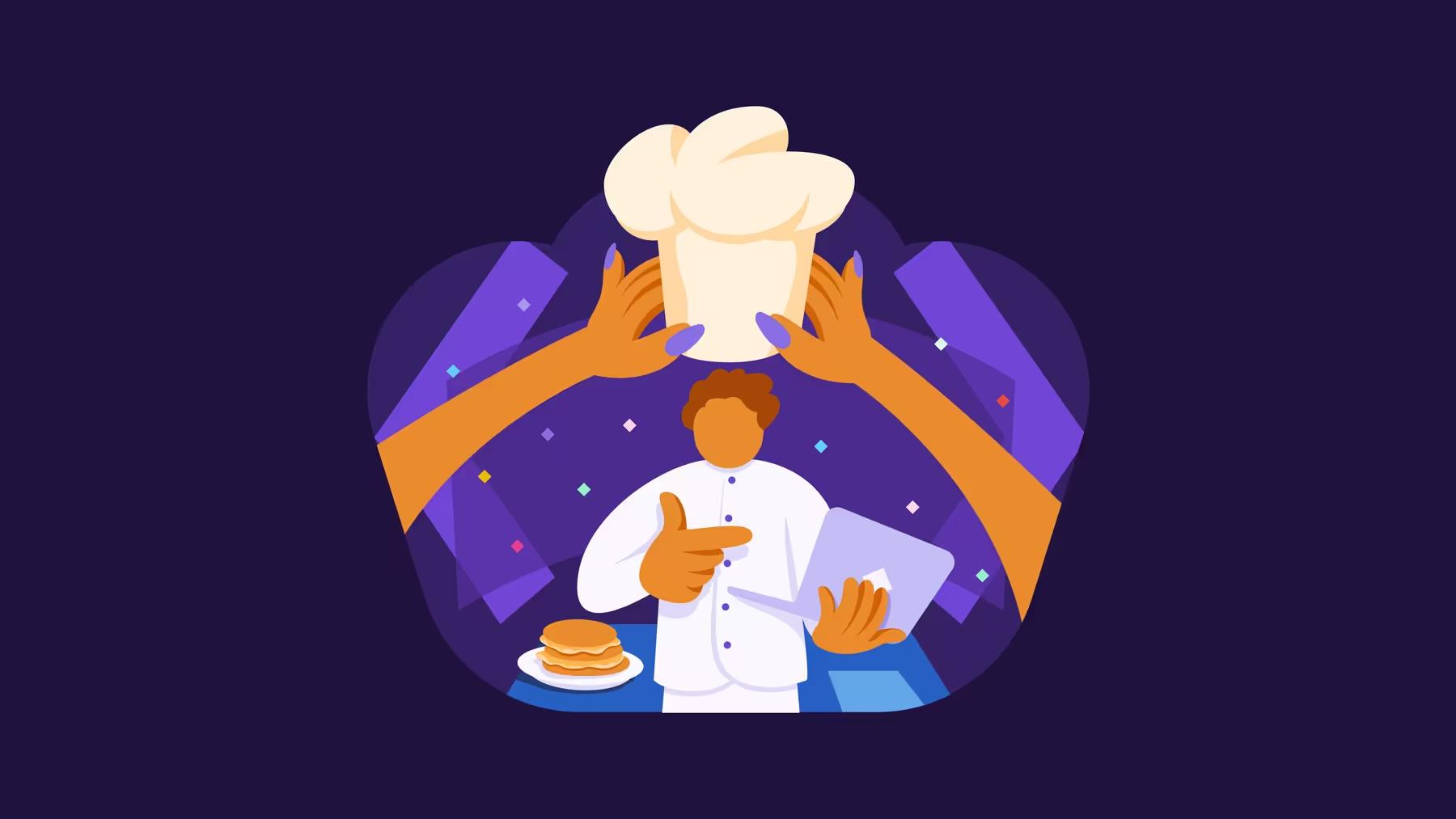 Equipo de diseño de producto compartiendo su trabajo alrededor de una mesa