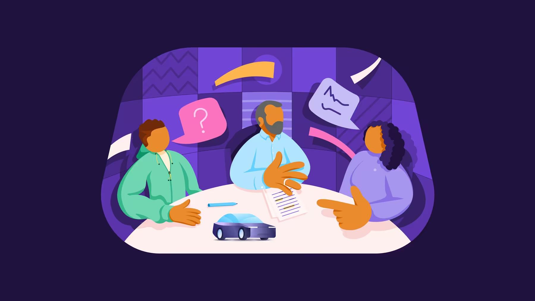 Mesa de trabajo con portátil, post-its y una taza